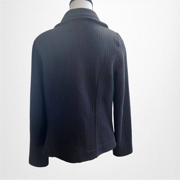 Isaac Mizrahi Mixed Quilted Knit Motorcycle Jacket Size Small - Picture 3 of 6